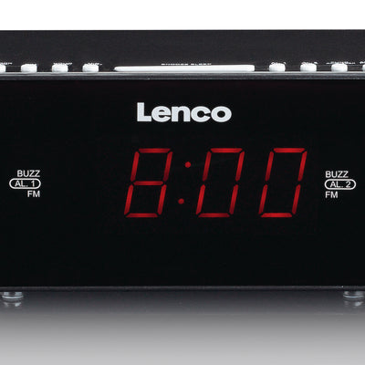 LENCO CR-510BK - Stereo FM clock radio with 0,9" LED display - Black