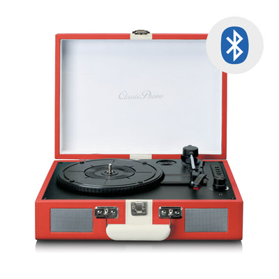 CLASSIC PHONO TT-110RDWH -  Turntable with Bluetooth® reception and built in speakers - Red white