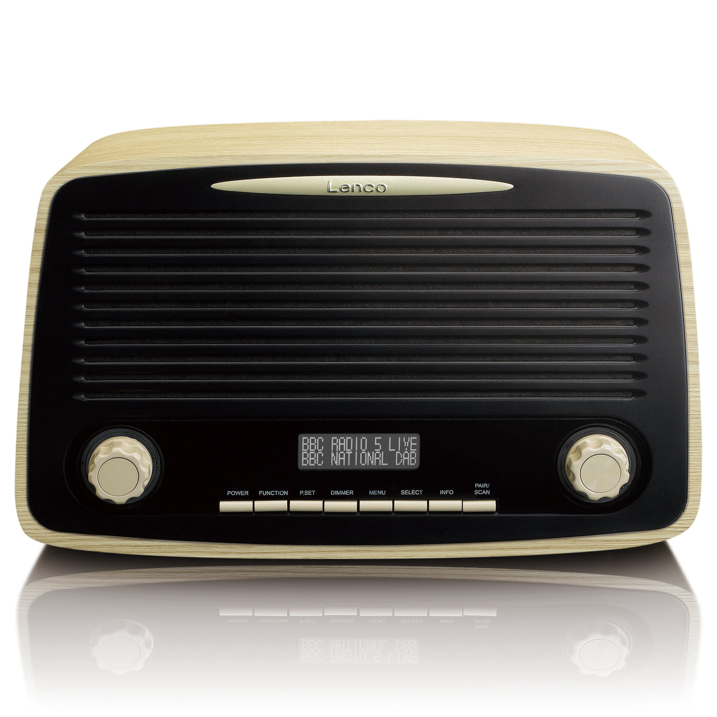 LENCO DAR-012WD - Radio DAB+ FM z Bluetooth®, wejściem AUX i funkcją alarmu - Drewno