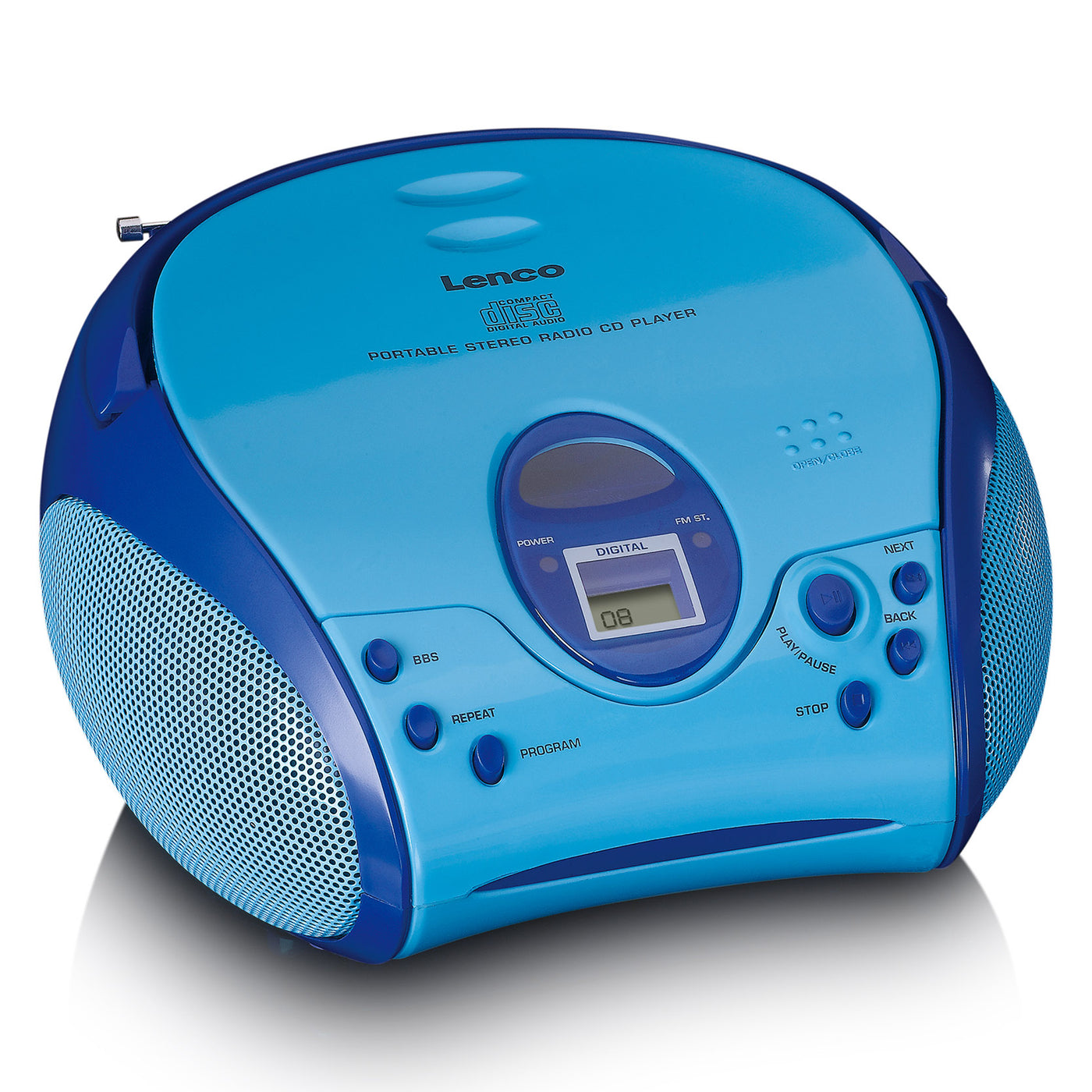 LENCO SCD-24BU kids - Portable stereo FM radio with CD player - Blue