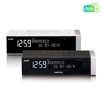 LENCO CR-630BK - Stereo DAB+/FM clock Radio with USB-port and AUX-input - Black