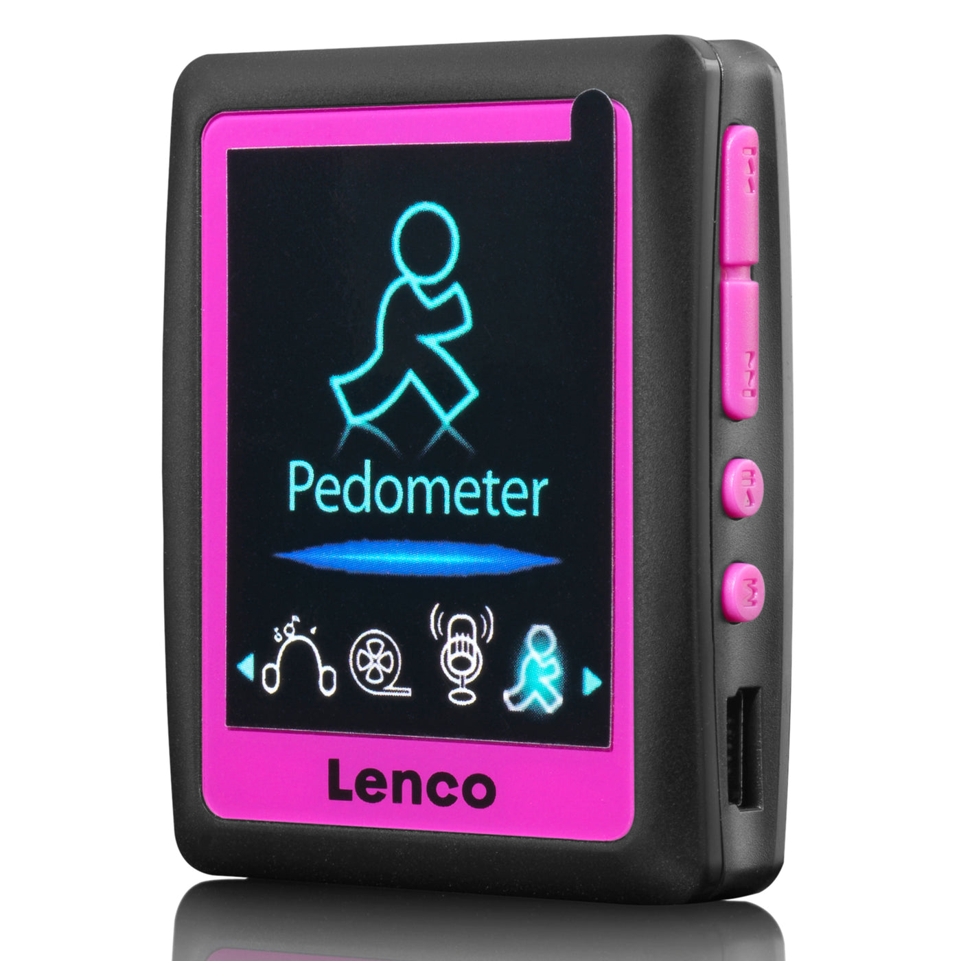 LENCO PODO-152 Różowy - Odtwarzacz MP3/4 z krokomierzem i 4 GB - Różowy