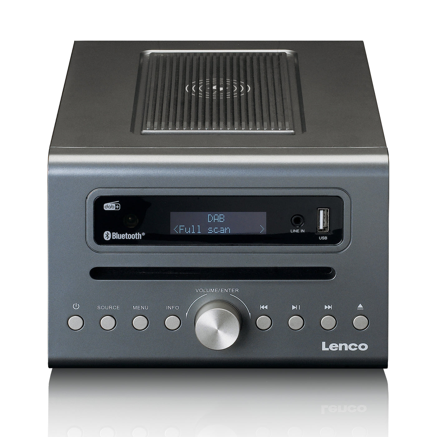 LENCO MC-175SI - Micro set with DAB, FM, CD, 2 USB, Bluetooth®, QI, RC - Silver