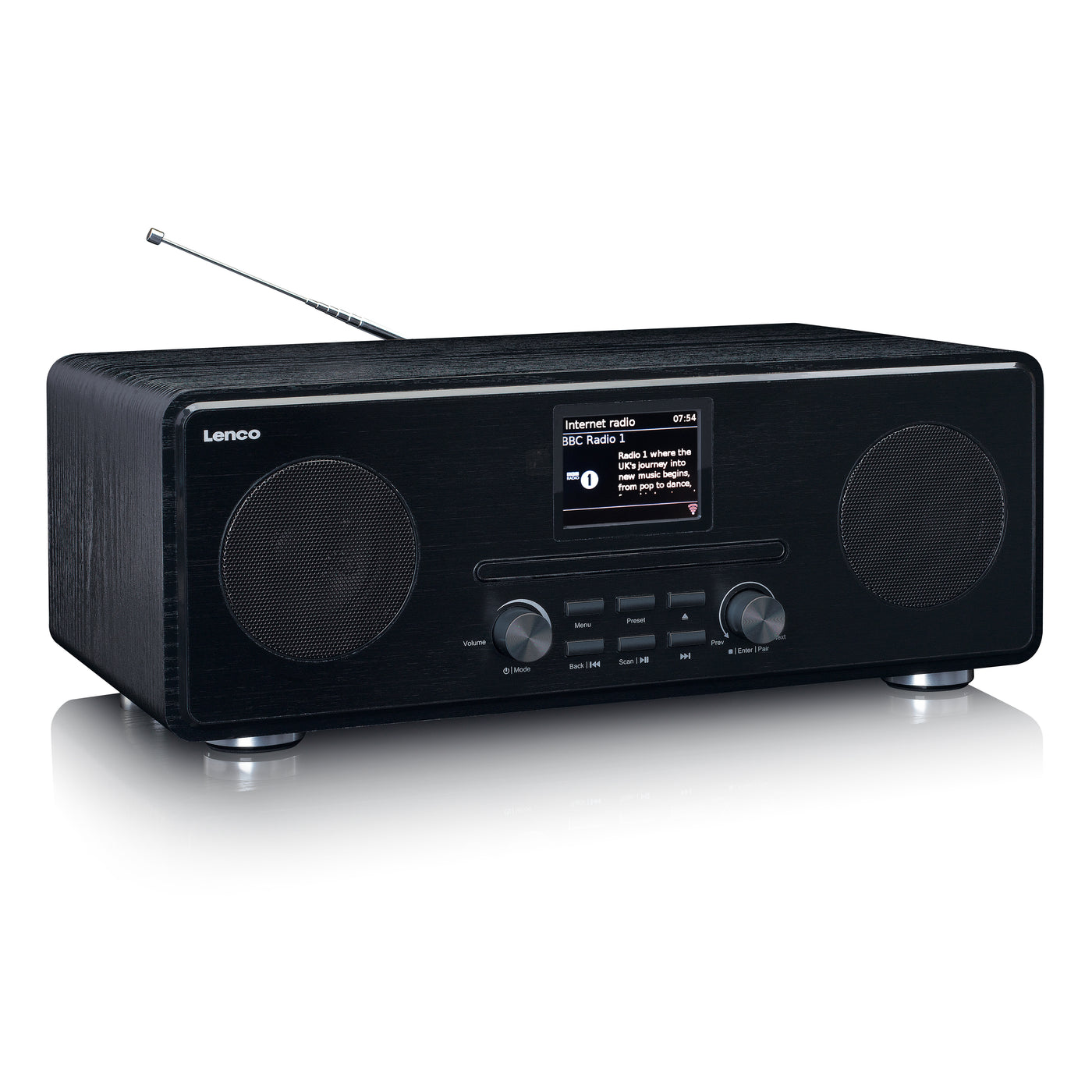 LENCO DIR-261BK - Internet / DAB + FM Radio with CD-player and Bluetooth®, black