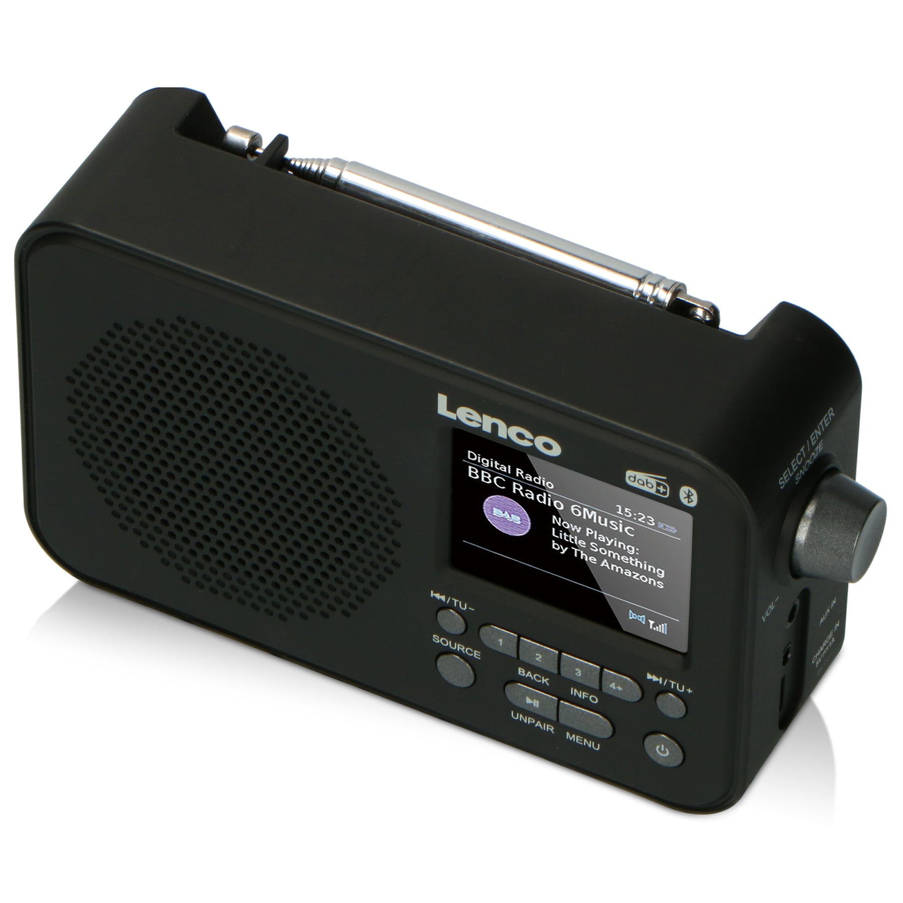 Radio with Black - LENCO – DAB PDR-035BK Bluetooth® - + / FM Lenco-Catalog