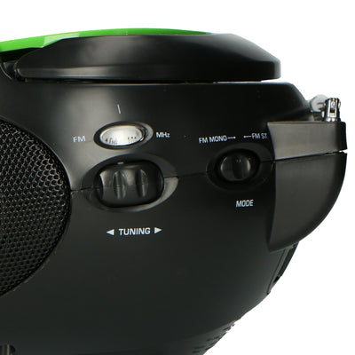 LENCO SCD-24 Zielony/Czarny - Przenośne stereofoniczne radio FM z odtwarzaczem CD - Zielony/czarny