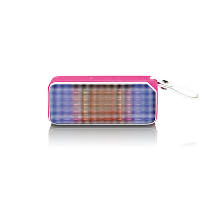 LENCO BT-191PK - Bluetooth® stereo speaker splashproof with party lights - Pink