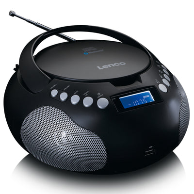 LENCO SCD-331BK - Portable Radio/CD/MP3 player with USB and Bluetooth® - Black