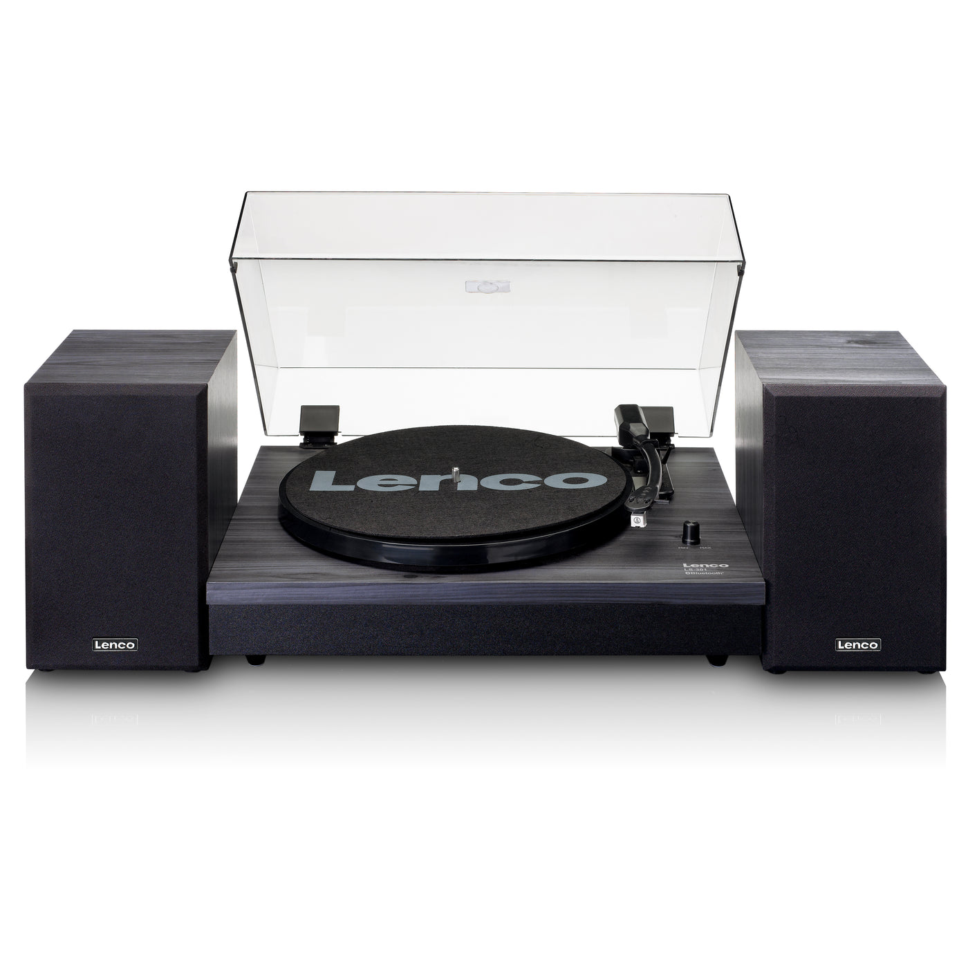 LENCO LS-301BK - Turntable with Bluetooth® and two separate speakers, black
