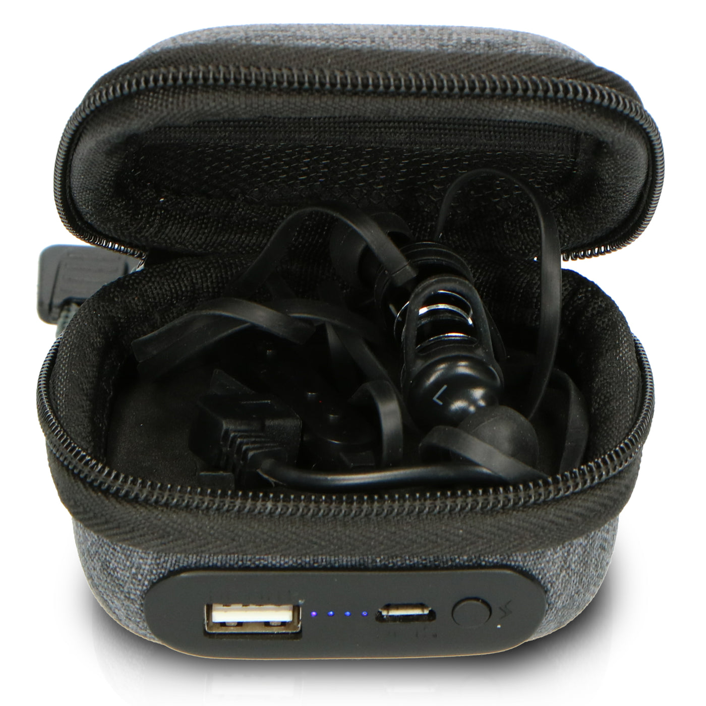 LENCO EPB-160BK - Odporne na pot słuchawki douszne Bluetooth® z etui na powerbank - Czarne