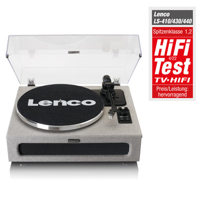 LENCO LS-440GY - Gramofon z 4 wbudowanymi głośnikami - Tkanina