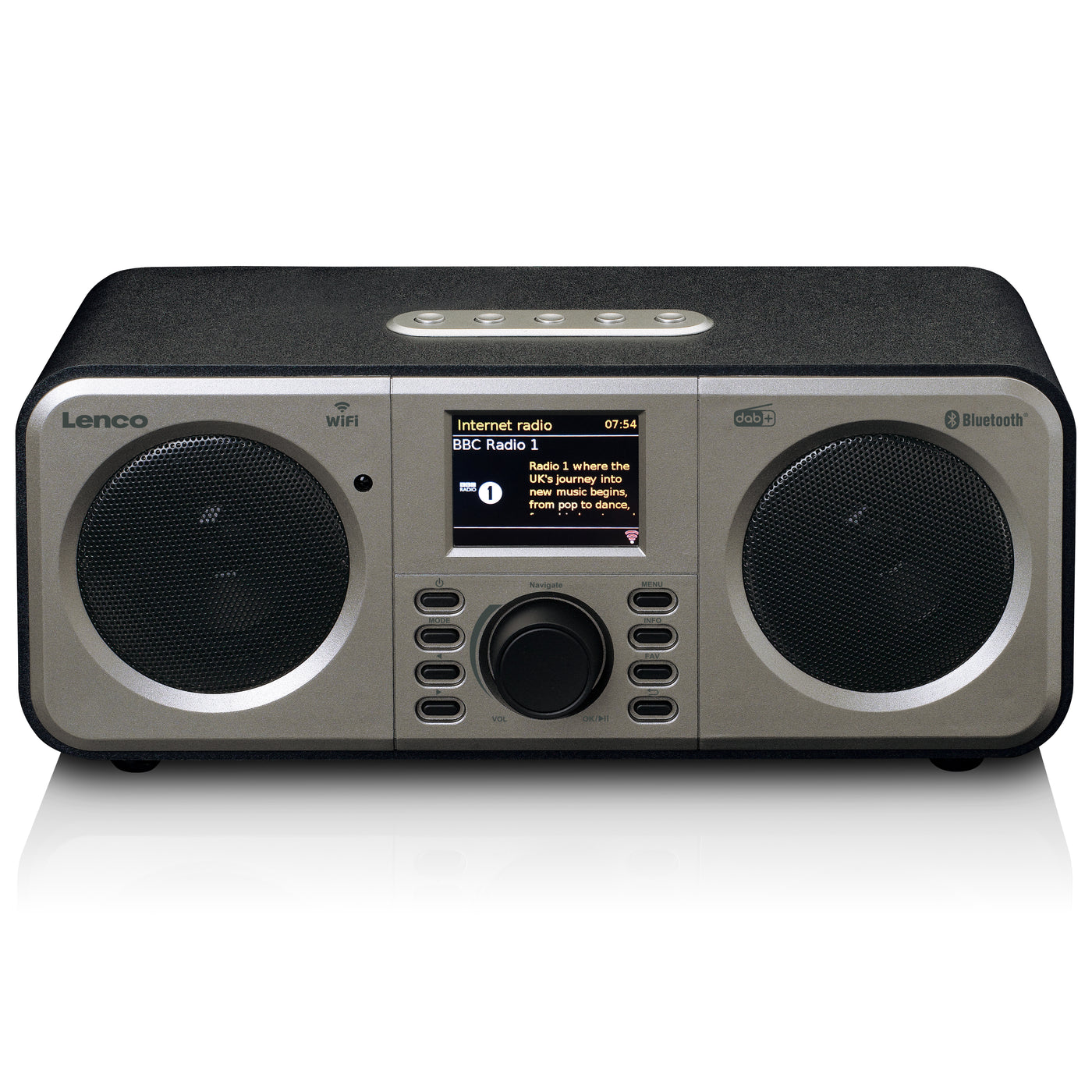 LENCO DIR-140BK - Stereofoniczne radio internetowe z radiem DAB+ FM i Bluetooth® - Czarne