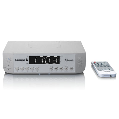 LENCO KCR-100SI - Radio kuchenne FM z Bluetooth®, oświetleniem LED i timerem - srebrne