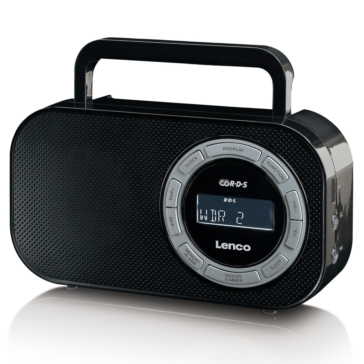 LENCO PR2700 - Przenośne radio FM z RDS i złączem USB - Czarne