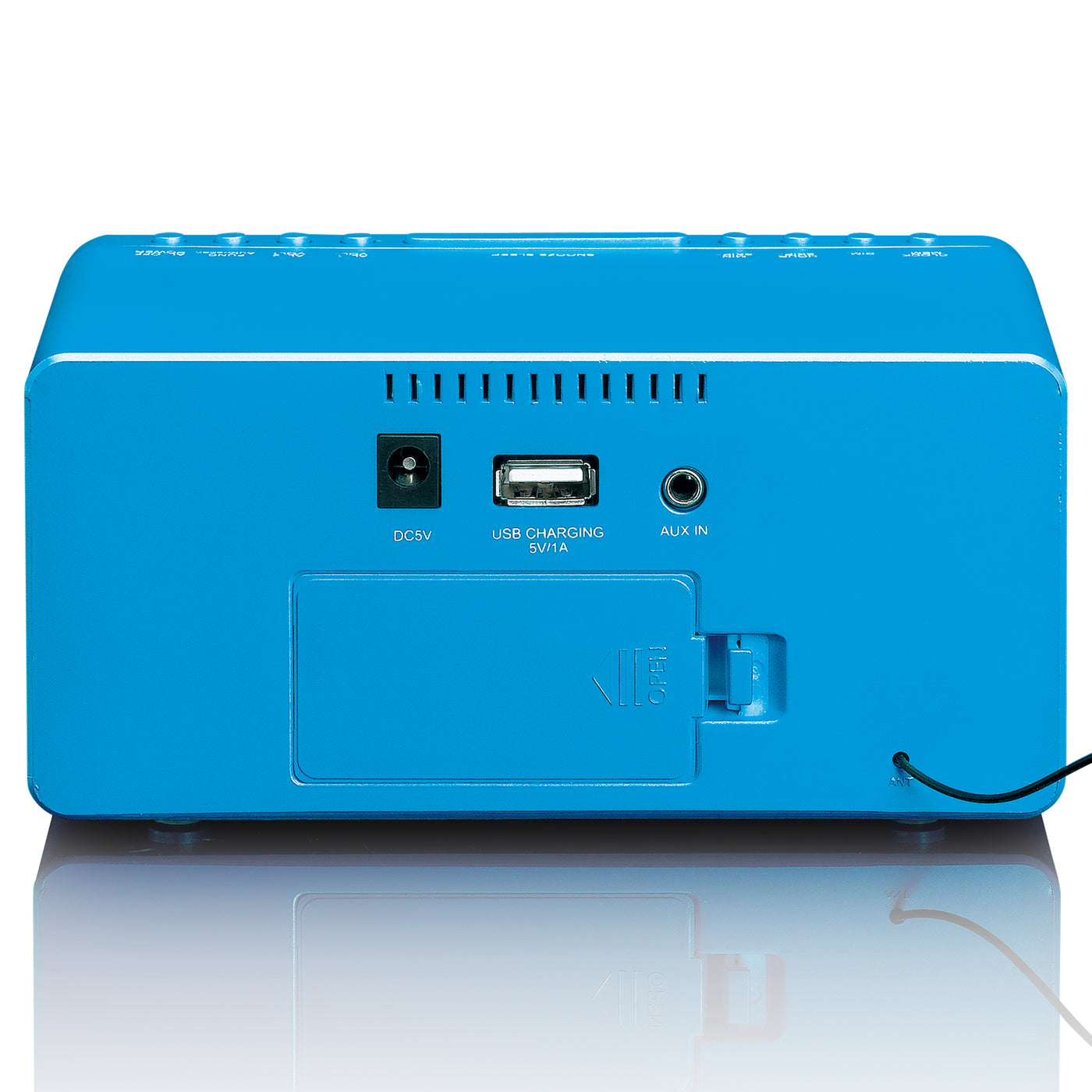 LENCO CR-520BU - Stereo FM clock radio with USB port - Blue