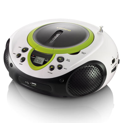 LENCO SCD-38 USB Green - Portable FM Radio CD and USB player - Green