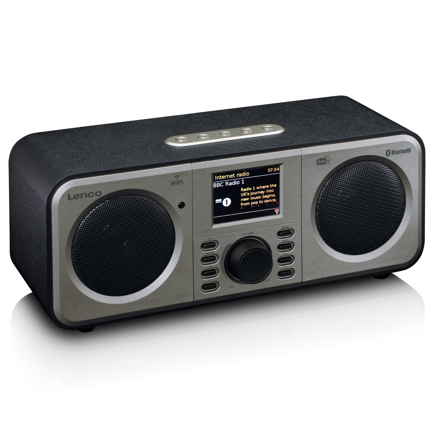 LENCO DIR-140BK - Stereofoniczne radio internetowe z radiem DAB+ FM i Bluetooth® - Czarne