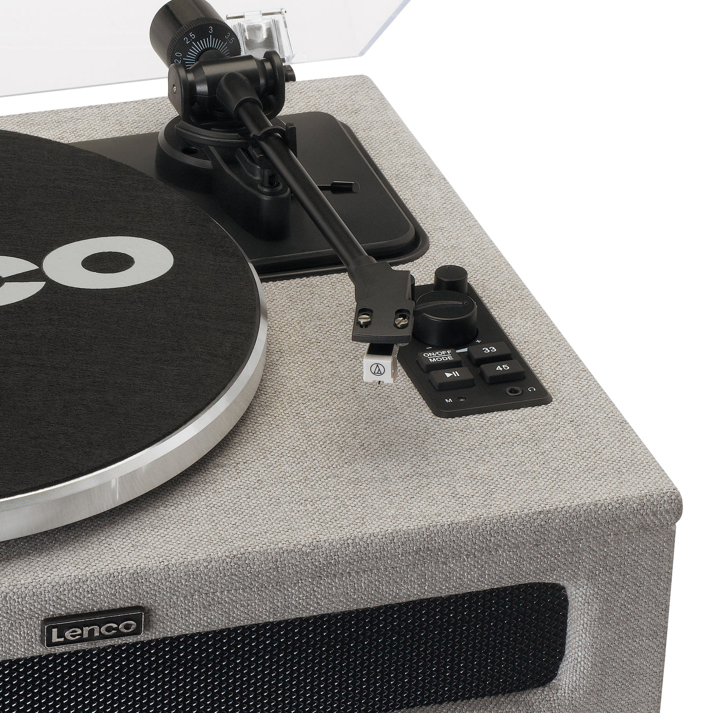 LENCO LS-440GY - Turntable with 4 built-in speakers - Fabric