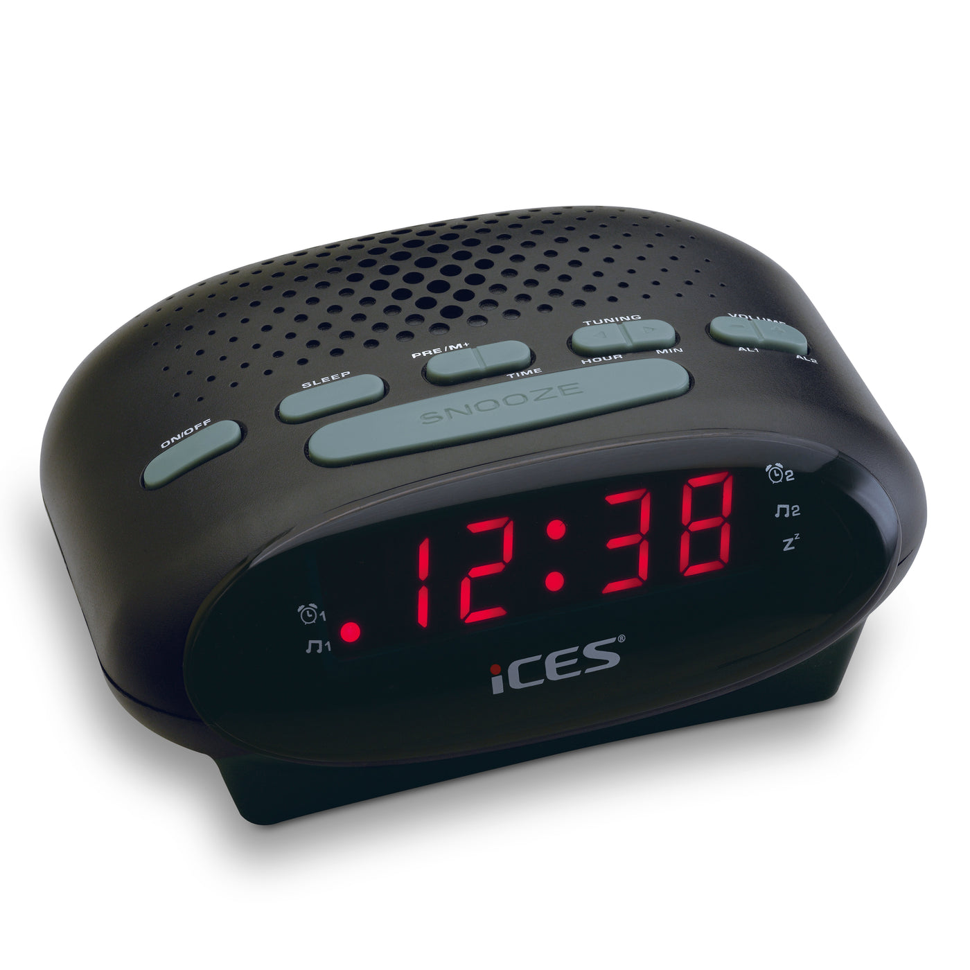 Ices ICR-210 Black - FM Clock radio, black