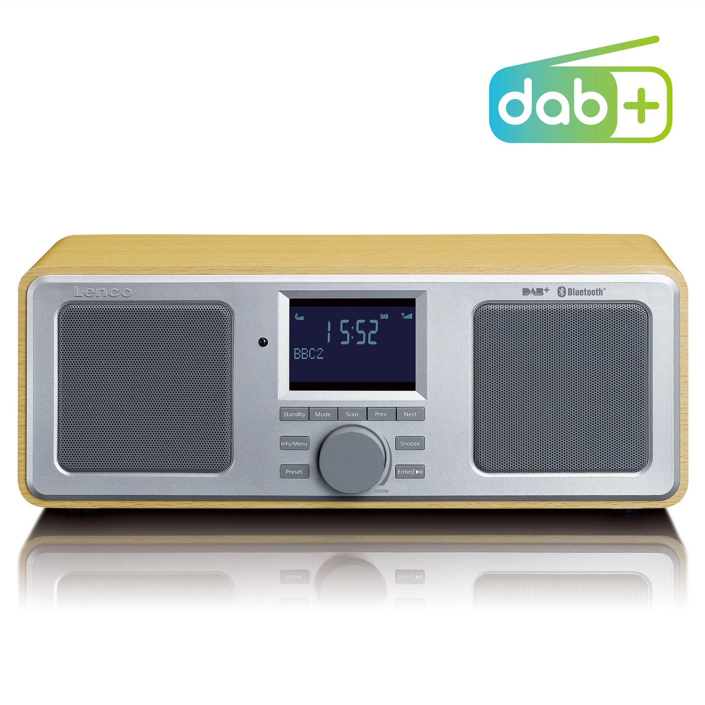 LENCO DAR-015WD - Table radio - Bluetooth® - DAB+ - Wood
