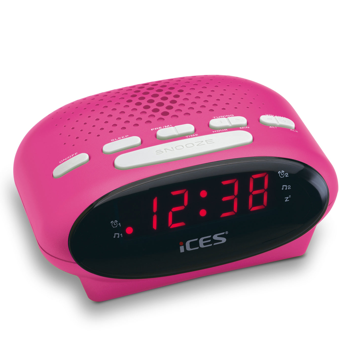 Ices ICR-210 Pink - FM Clock radio, pink