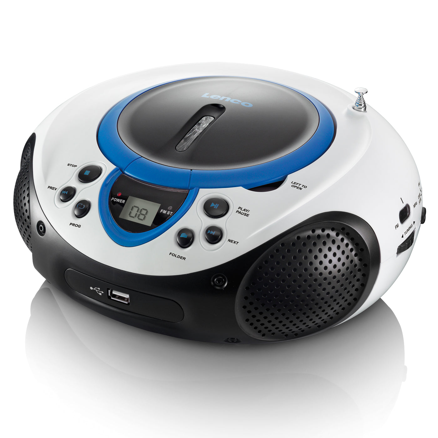SCD-38 USB CD FM Blue - USB LENCO - Lenco -Catalog player Blue Radio – and Portable