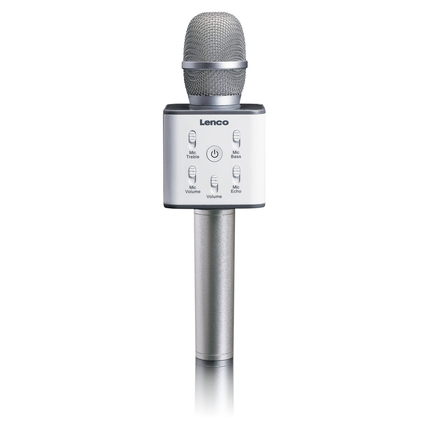 LENCO BMC-80 Silver - karaoke microphone with Bluetooth® and built-in speakers - Silver