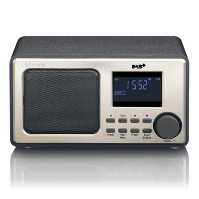 LENCO DAR-010BK - Radio FM DAB+ z wejściem AUX i funkcją alarmu - Czarne
