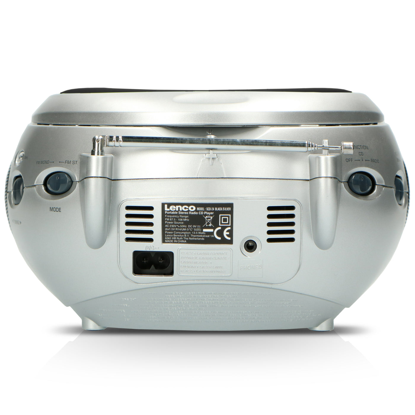 – Black/Silver - SCD-24 LENCO radio with - CD stereo Lenco-Catalog FM player Portable