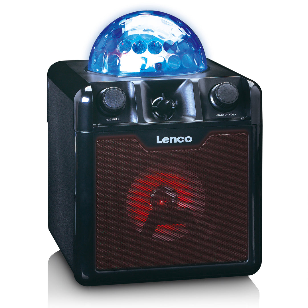LENCO BTC-055BK - Bluetooth® speaker with lights, USB, SD, RC, MIC