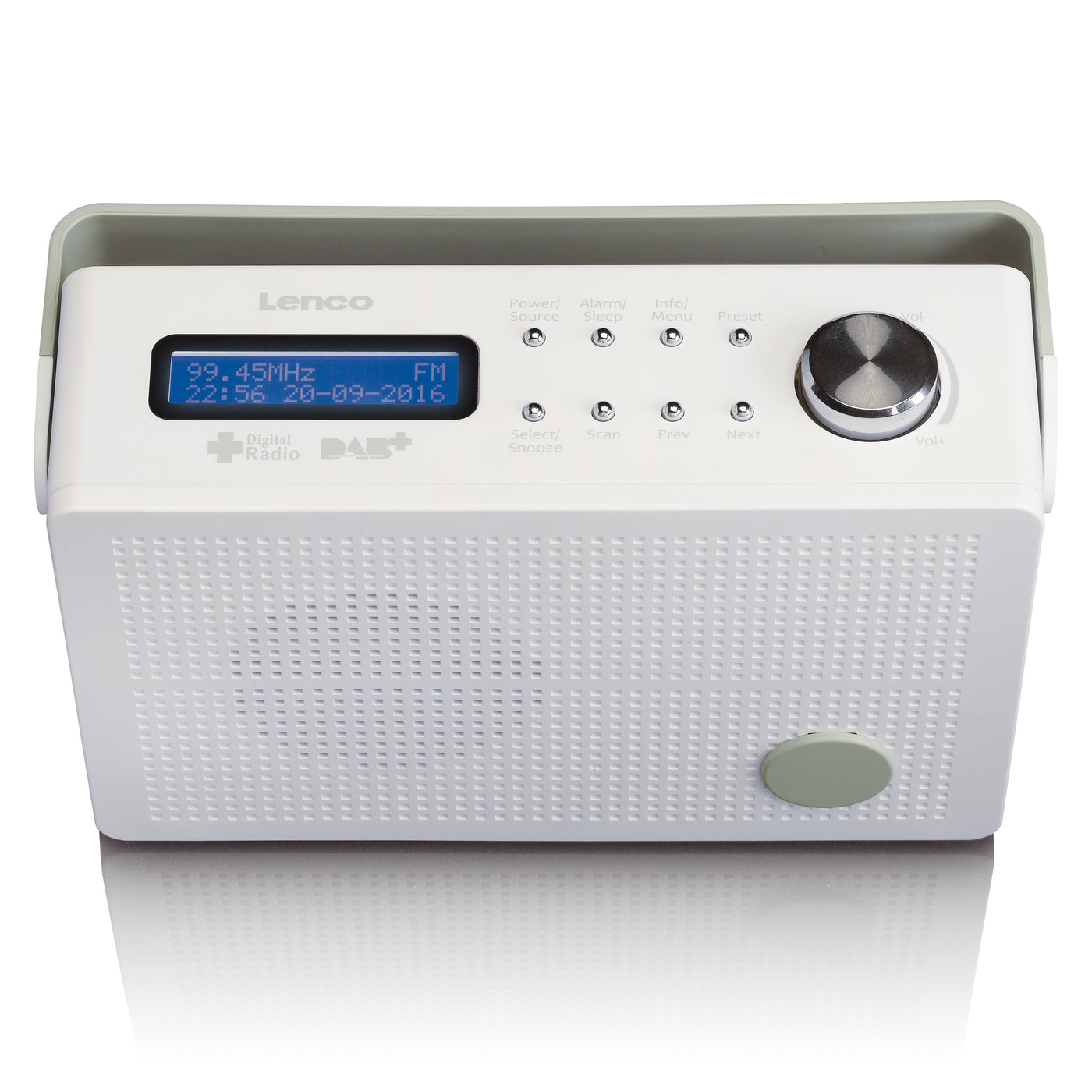 LENCO PDR-030WH - Przenośne radio DAB+/FM z funkcją alarmu - Białe