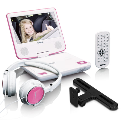 Lenco DVP-710PK - Portable 7" DVD player with USB headphone bracket - Blue