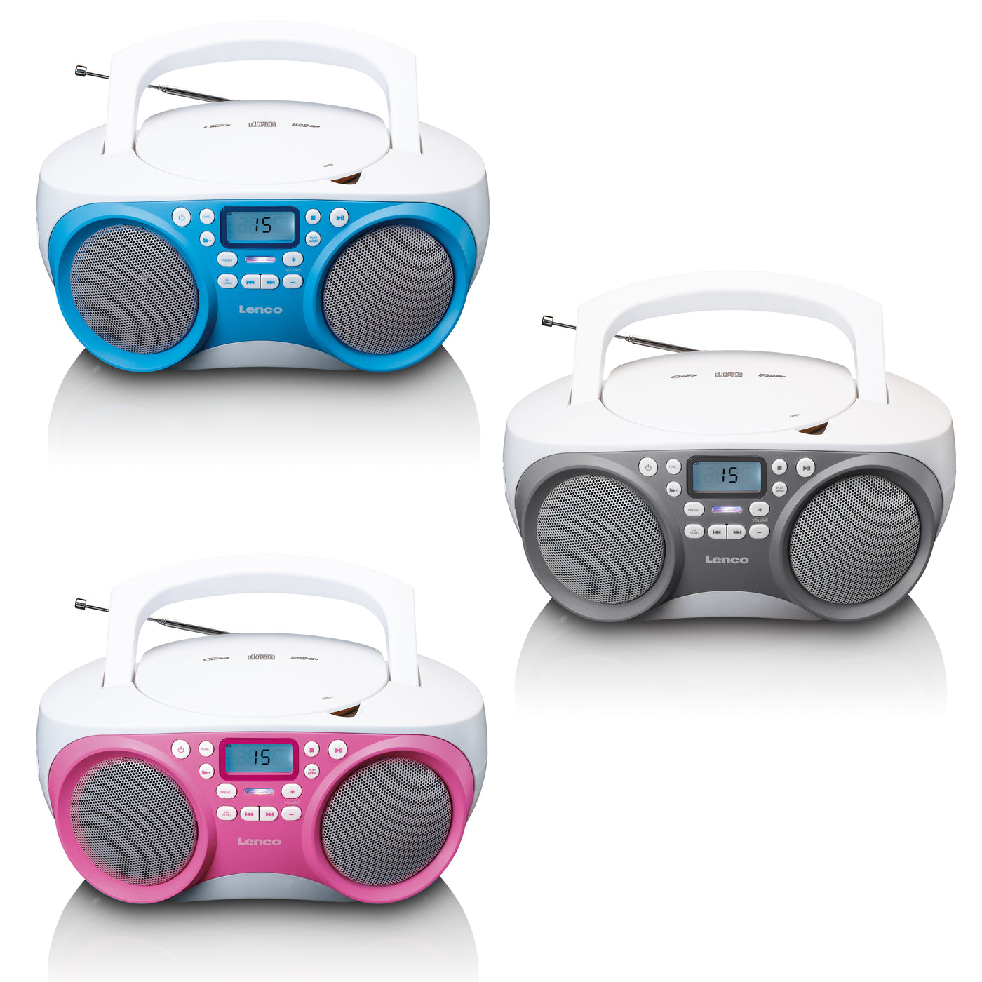 LENCO SCD-301BU - Przenośne radio FM/CD/MP3 i odtwarzacz USB - Niebieski