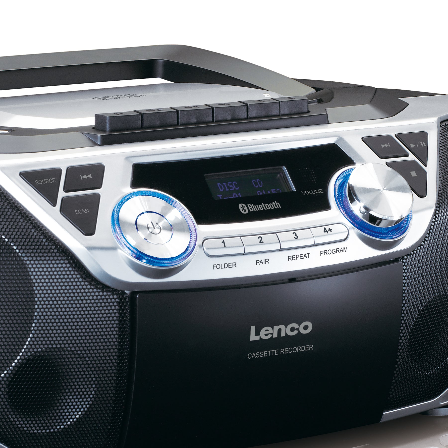 LENCO SCD-120SI - Boombox FM, – RC Lenco -Catalog CD, Cassette, USB, Bluetooth®