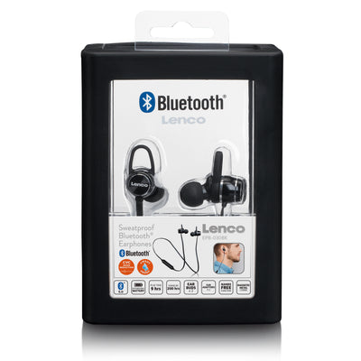 LENCO EPB-030BK - Odporne na pot słuchawki douszne Bluetooth® - Czarne