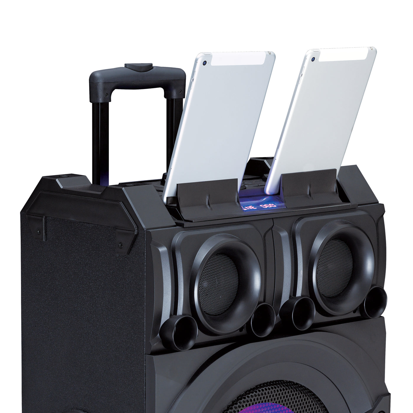 LENCO PMX-350 - High power PA/DJ mixer system with Bluetooth®, USB, built-in battery, wireless microphone and party lights