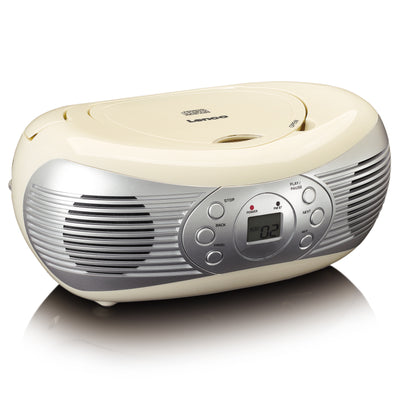 LENCO SCD-12CR - Stereo Portable FM Radio/CD player - Cream