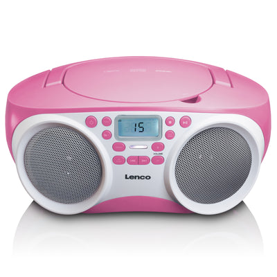 LENCO SCD-200PK -Radioodtwarzacz CD z funkcją MP3 i USB - Różowy