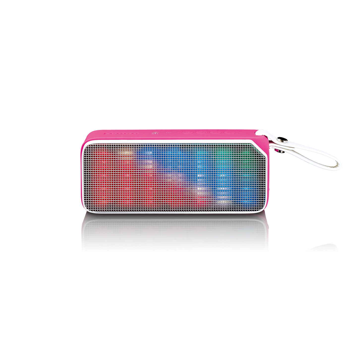 LENCO BT-191PK - Głośnik stereo Bluetooth® bryzgoszczelny z oświetleniem imprezowym - Różowy