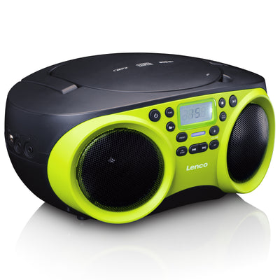 LENCO SCD-200LM Radioodtwarzacz CD z funkcją MP3 i USB - Limonkowy