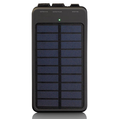 LENCO PBS-620 - Powerbank z ogniwami słonecznymi 6000mAh IPX4 - Czarny