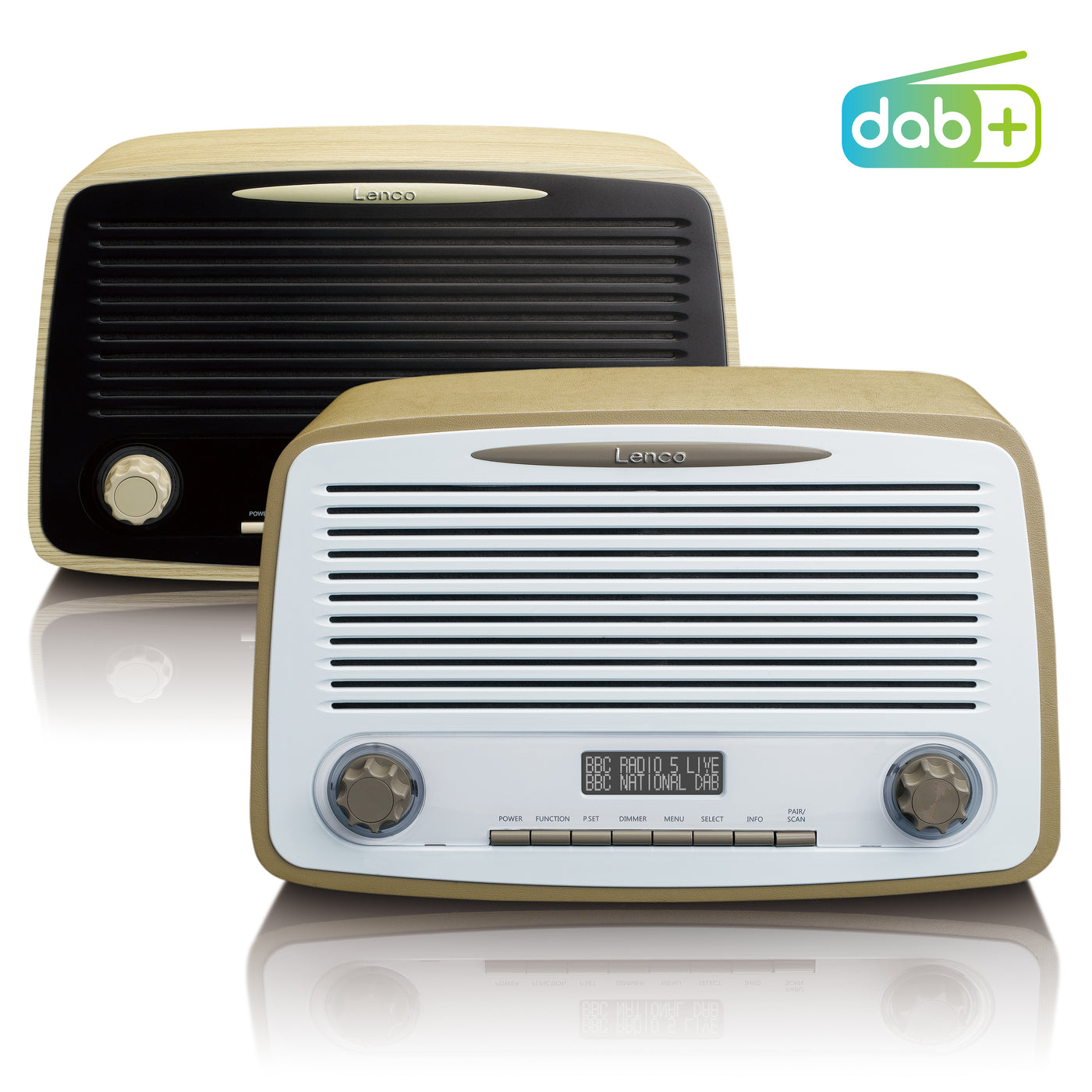 LENCO DAR-012TP - Radio FM DAB+ z Bluetooth®, wejściem AUX i funkcją alarmu - Taupe