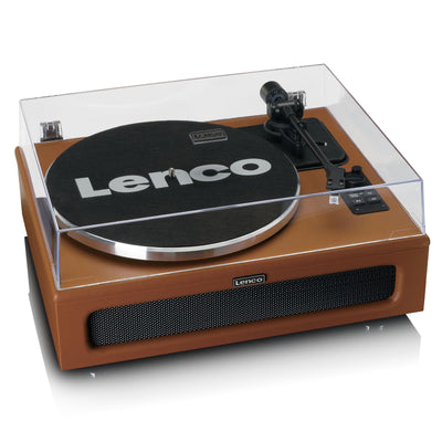 LENCO LS-430BN - Gramofon z 4 wbudowanymi głośnikami - Brązowy