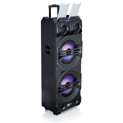 LENCO PMX-350 – System miksujący PA/DJ dużej mocy z Bluetooth®, USB, wbudowaną baterią, mikrofonem bezprzewodowym i oświetleniem imprezowym