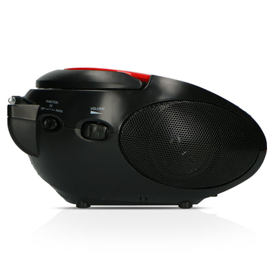 LENCO SCD-24 Red/Black - Przenośne stereofoniczne radio FM z odtwarzaczem CD - czerwono-czarne