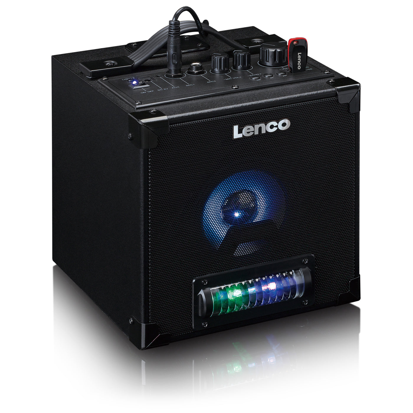 LENCO BTC-070BK - Głośnik Bluetooth® 5.0 z animacją świetlną LED