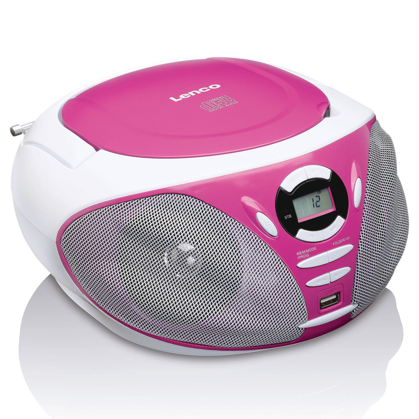 LENCO SCD-300PK - Radio przenośne MP3 CD USB - Różowy 