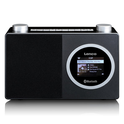 LENCO DIR-70BK - Radio internetowe z kolorowym wyświetlaczem i Bluetooth® - Czarne