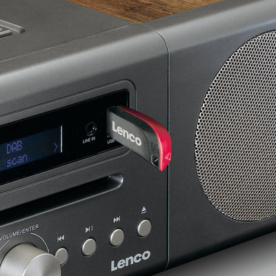 LENCO MC-175SI - Mikrozestaw z DAB, FM, CD, 2 USB, Bluetooth®, QI, RC - Srebrny