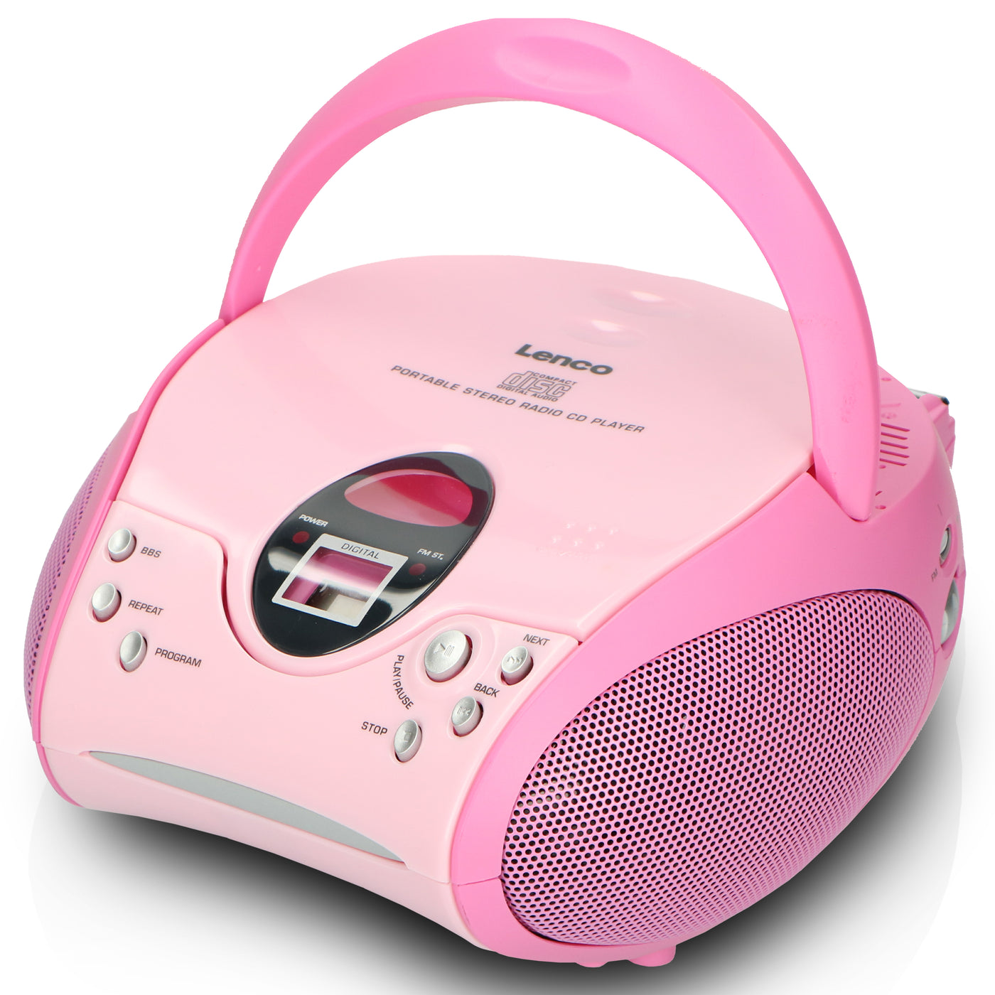 LENCO SCD-24 Różowy - Przenośne stereofoniczne radio FM z odtwarzaczem CD - Różowy